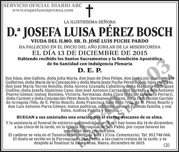 Josefa Luisa Pérez Bosch